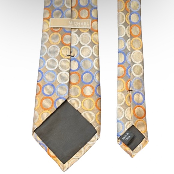 MICHAEL Michael Kors Silk Tie “L x 3.5”W Multicolored Geometric Design - Picture 4 of 6